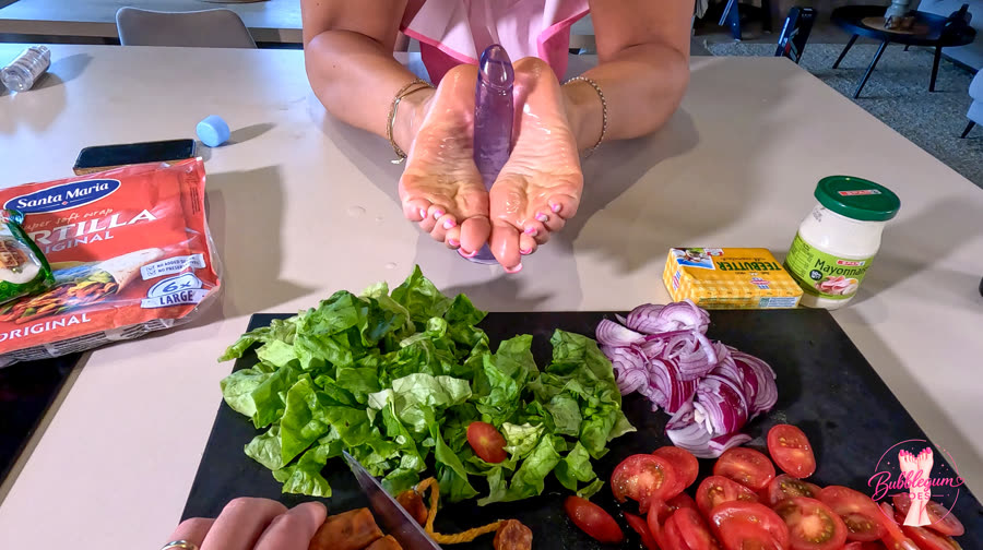 4K | Dildo Ride & Footjob from Blonde MILF with Long Toenails & French Pedicure