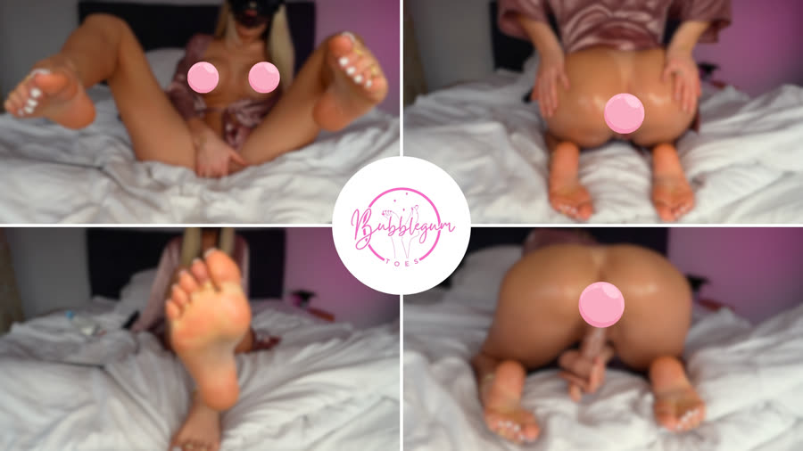 4K | German Dirty Talk Foot JOI with Dildo Riding & Long White Toenails